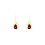 Gold Garnet Drop Earrings – Classic