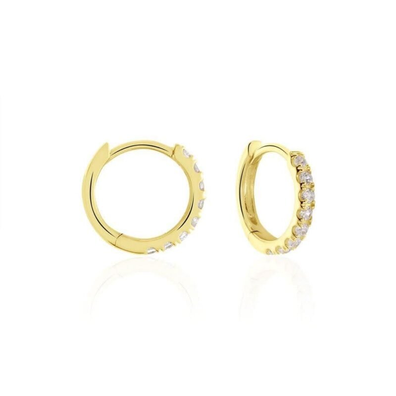 Gold Zirconia Hoop Earrings – Alaina