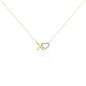 Gold Zirconia Heart Necklace – Xoxo