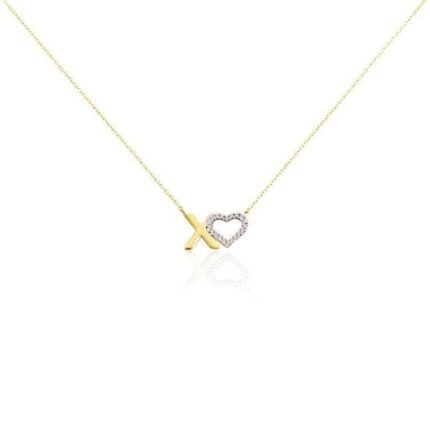 Gold Zirconia Heart Necklace – Xoxo