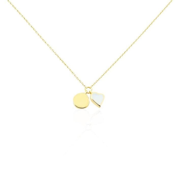 Gold Mother-of-Pearl Heart Necklace – Alva - Image 1